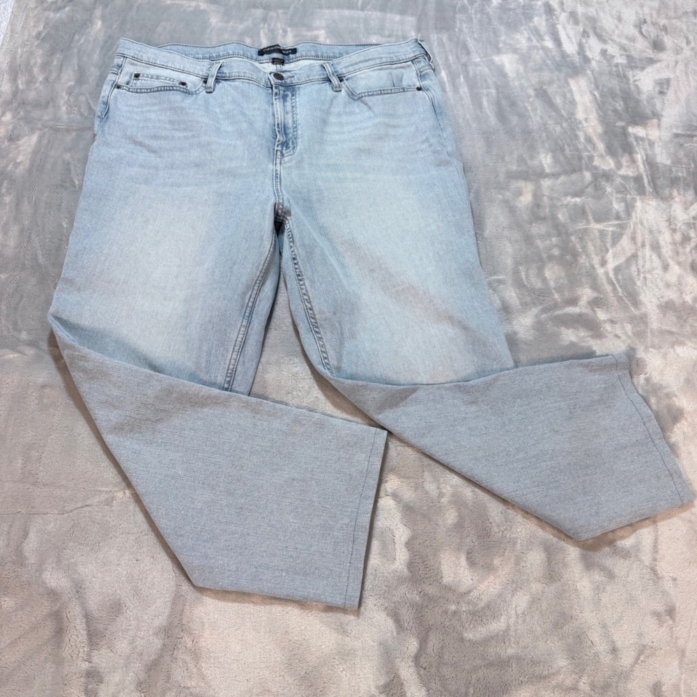 Calvin Klein Jeans Womens Light Wide Leg Denim Pants Size 18 Custom Tailored 25"
